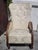 1930s Oak Heals of London Rocking Chair. Fun look and design. Original Fabric would have been simpler and wool.