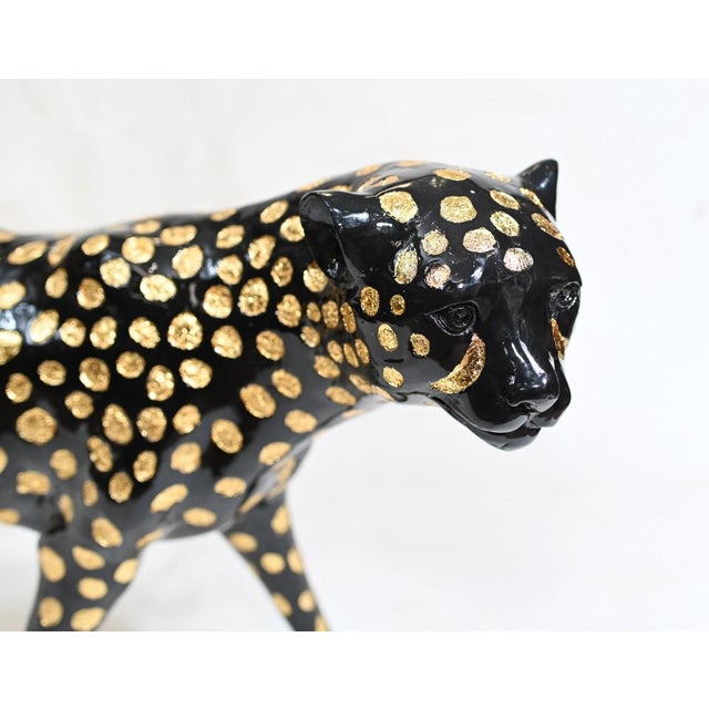 Art Deco Bronze Black Panther Statue For Sale - Image 3 of 10
