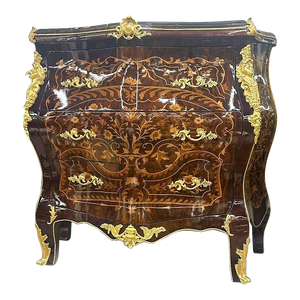 French Style Copper Commode Marble Topped Furniture