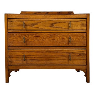 Antique English Golden Oak Chest of Drawers, 1900s For Sale