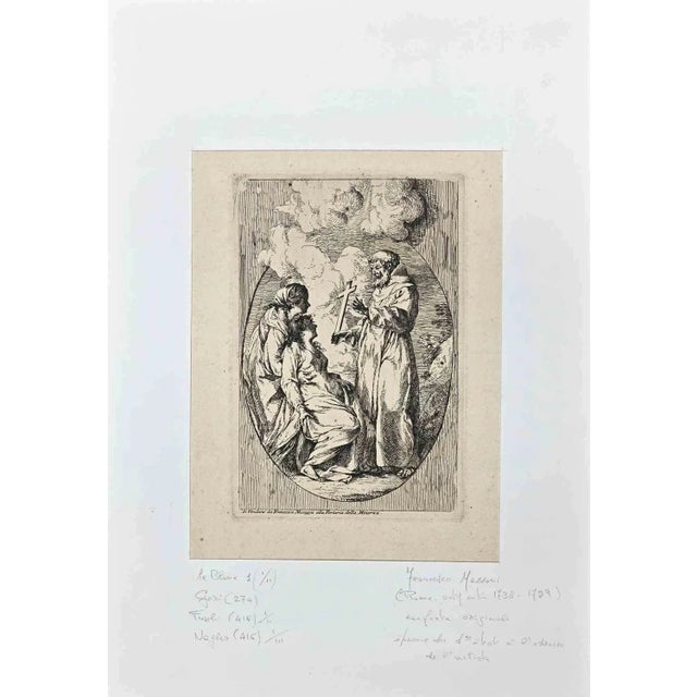 Axiom is an original etching on paper realized by Francesco Mazzoni in the 18th century. Signed on the plate. Included a...