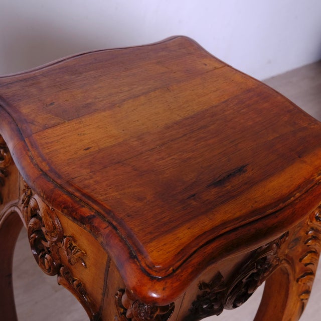 French Louis XV Style Walnut Pedestal, 1930s For Sale - Image 17 of 18