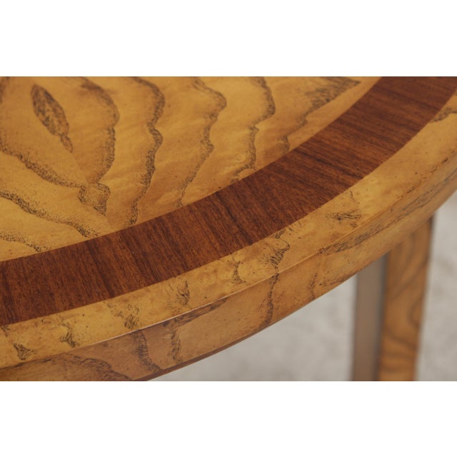 Maitland Smith Round Art Deco Burl Wood End Table For Sale In Philadelphia - Image 6 of 18