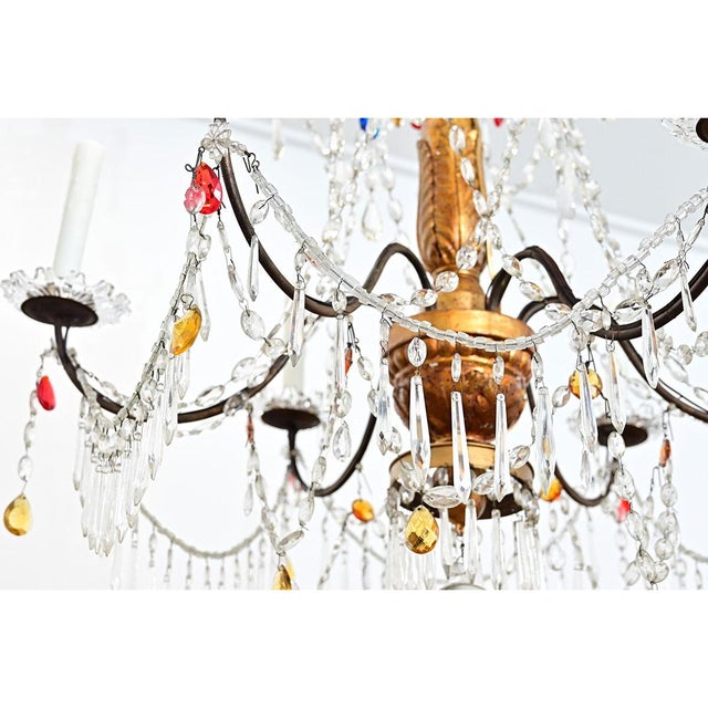 Italian 18th Century Giltwood & Crystal Chandelier For Sale - Image 11 of 17