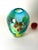 Aquamarine Murano Glass Vase with Star-Shaped Florals by Berit Johansson, 1980s For Sale - Image 3 of 18