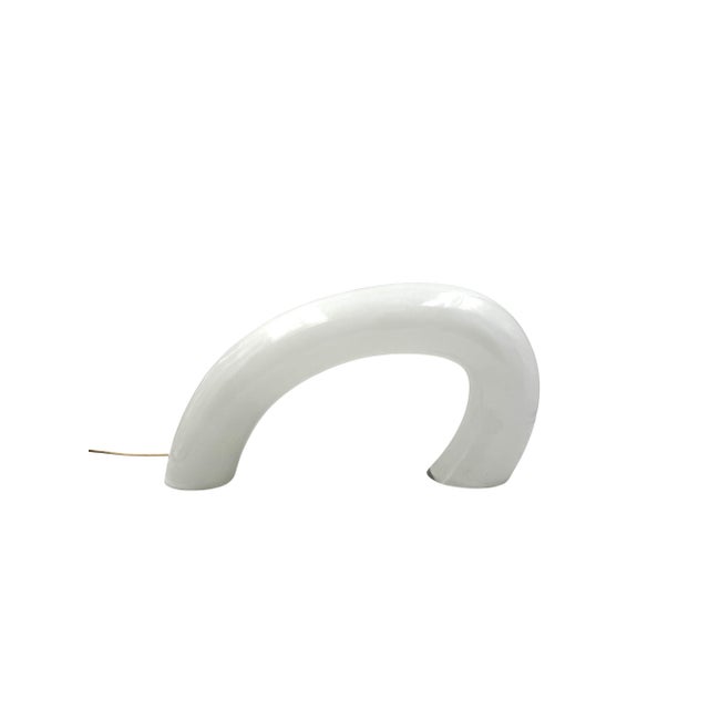 White Murano Glass Sculptural Lamp, Barbini Italy 1970s For Sale - Image 6 of 12