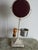 1920's shaving stand of cast iron with cup, bakelite brush, and beveled glass swing mirror. Just like the Arrow man might...