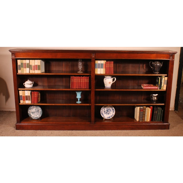19th Century Large Mahogany Open Bookcase For Sale - Image 13 of 13