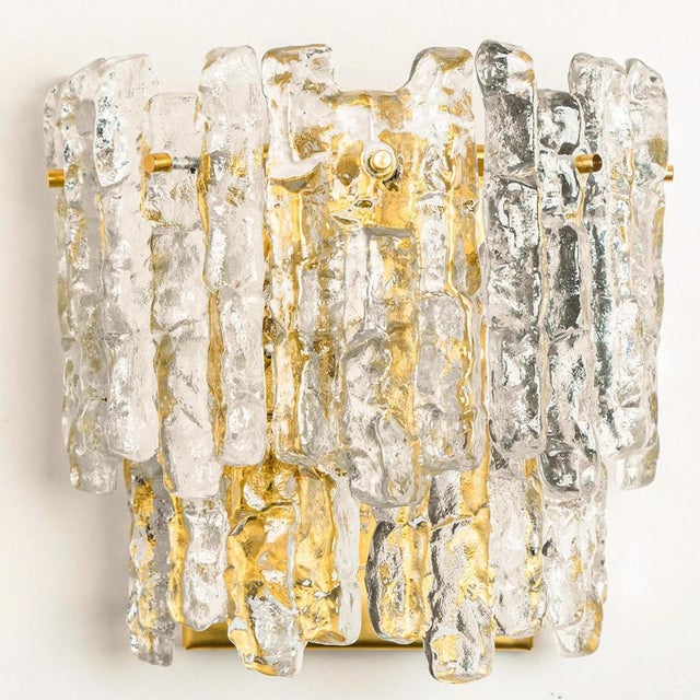 Vintage Textured Ice Glass Wall Light by J. T. Kalmar for Kalmar, 1970s For Sale - Image 10 of 12