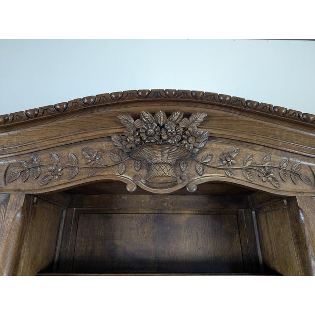 Neo-Rustic Carved Norman Bookcase For Sale - Image 4 of 10