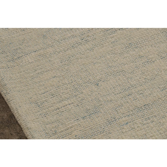 2010s Rug & Kilim’s Contemporary Solid Rug in Beige and Blue For Sale - Image 5 of 10