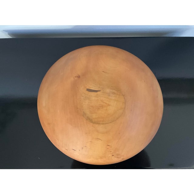 Wood Vintage Large Wooden Carved Bowl For Sale - Image 7 of 8