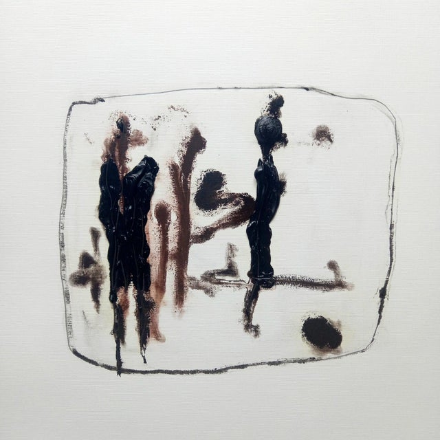 Contemporary 14.2" by 18.9" Abstract Figurative Original Oil Painting by Diane Grant / Robert Motherwell, Unframed For Sale - Image 3 of 3