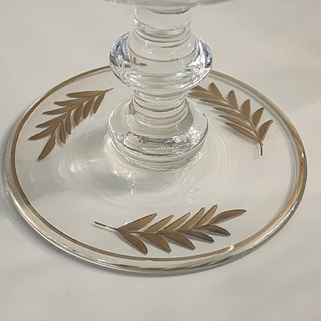Metal 1960s Set of 10 24k Gold Encrusted Crystal Champagne Flute Pilsner Barware Set For Sale - Image 7 of 14
