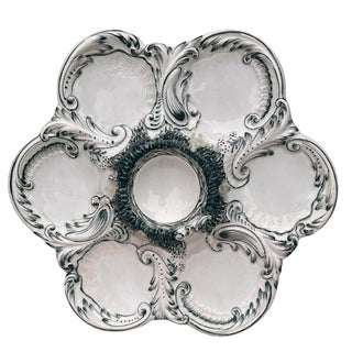 French Majolica Oyster Plate, Circa 1890 For Sale