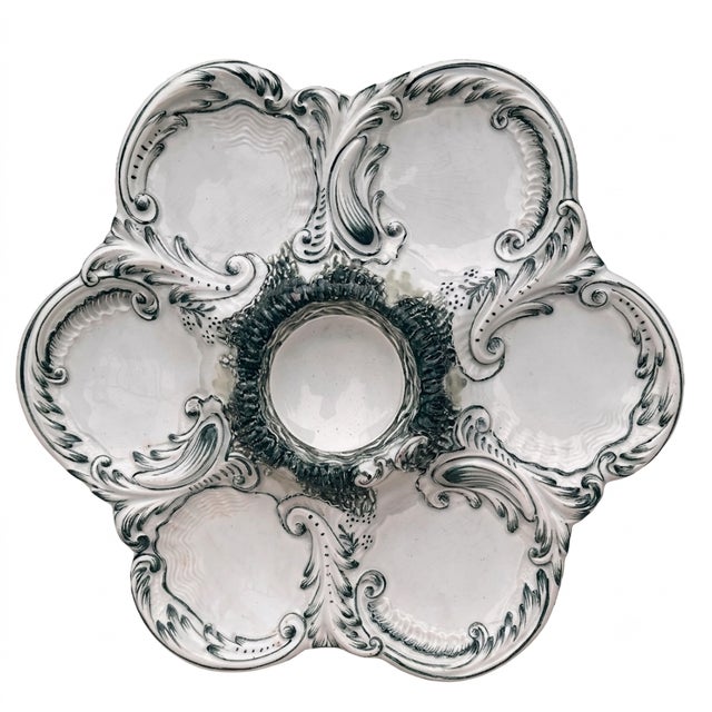 French Majolica Oyster Plate, Circa 1890 For Sale