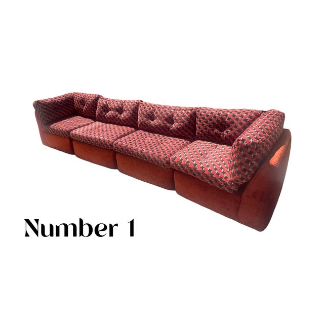 We have for your consideration a very beautiful vintage restored modular sectional velvet sofa. Sofa consists of a Modular...