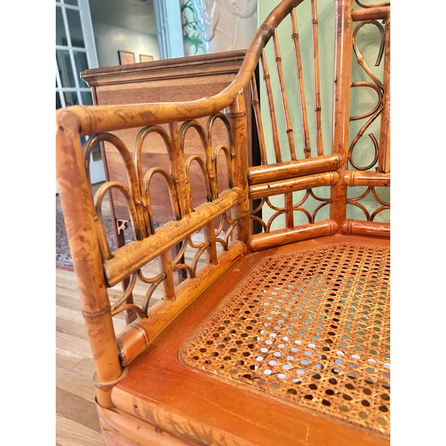 1970s Brighton Pavilion Style Tortoiseshell Bamboo & Cane Chinoiserie Armchair For Sale - Image 10 of 12