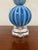 Murano Vintage Ribbed Blue Murano Lamp For Sale - Image 4 of 10