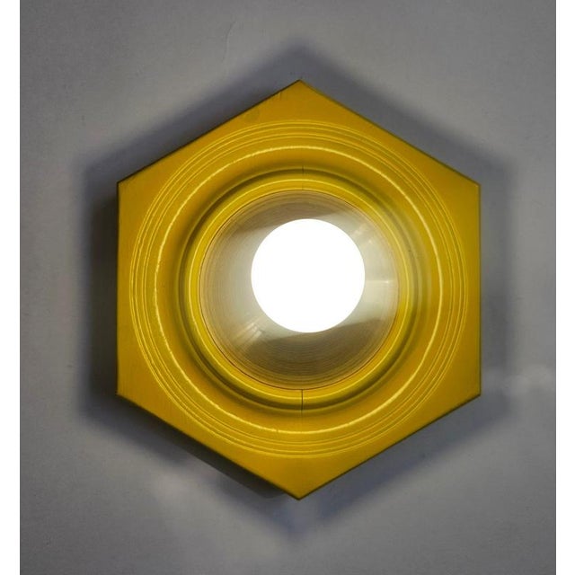 Mid-Century Yellow Ceiling Lamp, Italy, 1970s For Sale - Image 10 of 15
