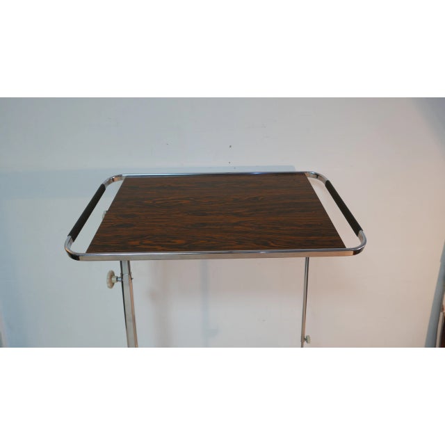 Vintage German Rosewood Chrome Trolley from Bremshey & Co., 1970s For Sale - Image 6 of 11