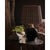 Contemporary Giorgio Black Glass Mini Lamp, Natural Brass with Plaid Wave Pleat Shade For Sale - Image 3 of 4