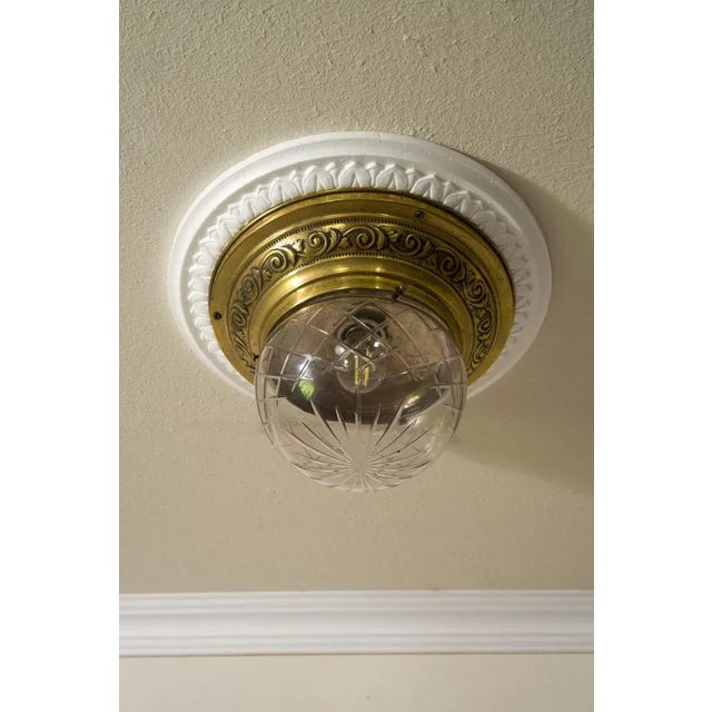 Art Nouveau Lamps in Brass with Grinded Glass Lampshade, 1890s, Set of 2 For Sale - Image 9 of 11