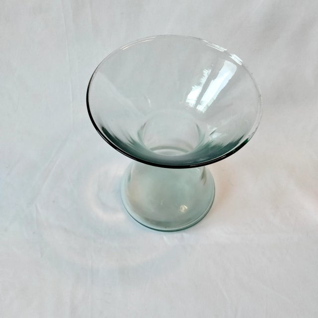 Mid-Century Modern Mid-Century Blown Glass Vase With Subtle Green Tint For Sale - Image 3 of 7