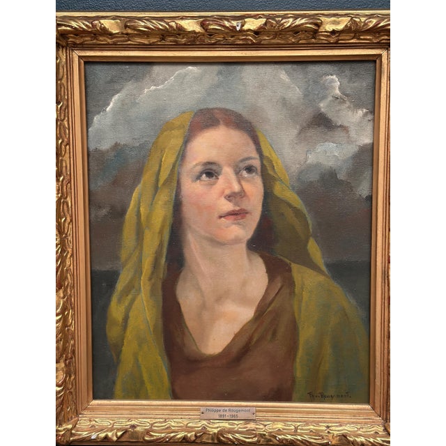 Philippe De Rougemont, Madonna, 1950s, Oil on Canvas, Framed For Sale - Image 5 of 14