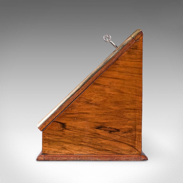 Wood Antique Admiral's Writing Station, English, Walnut, Stationery Case, Regency For Sale - Image 7 of 12