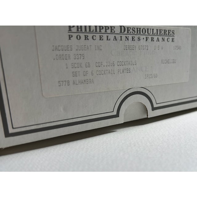 1990s Limoges "Alahambra" Cocktail Plates - Boxed Set of 6 For Sale - Image 16 of 18