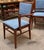 Cornflower Blue Set of Six European Mid Century Modern Mahogany Framed Dining Chairs c.1960 For Sale - Image 8 of 14