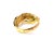 Modern Late 20th Century Size 10 Estate 14k Two-Tone Gold Ruby & Diamond Double Horse Head Ring For Sale - Image 3 of 4