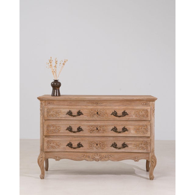 Antique White Mid 20th Century France Louis XV Antique White Wood Chests of Drawers For Sale - Image 8 of 11
