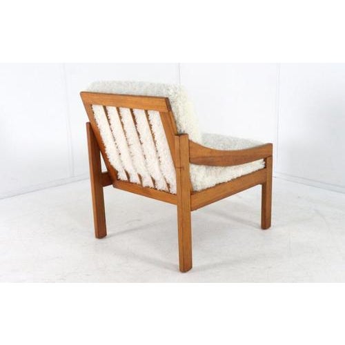 Pine Armchair with Cream Upholstery, 1970s For Sale - Image 3 of 15