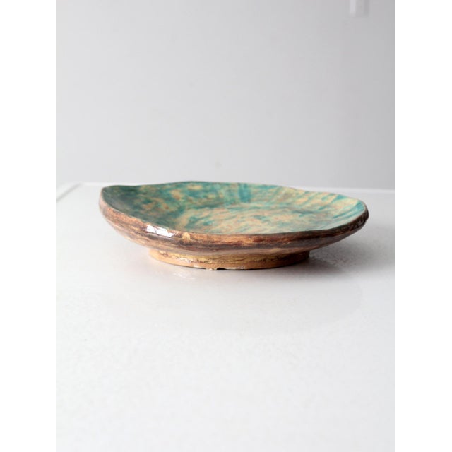 Vintage Coastal Freeform Studio Pottery Platter For Sale - Image 6 of 11