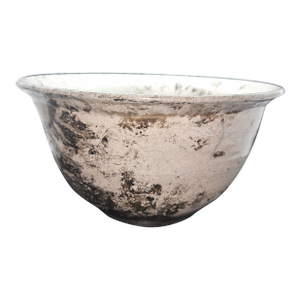 Vintage Japanese Raku Horse Hair Tea Bowl (Chawan), Signed
