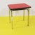 Wood Chromed Metal Coffee Table with Red Laminate Top and Black Edges For Sale - Image 7 of 7