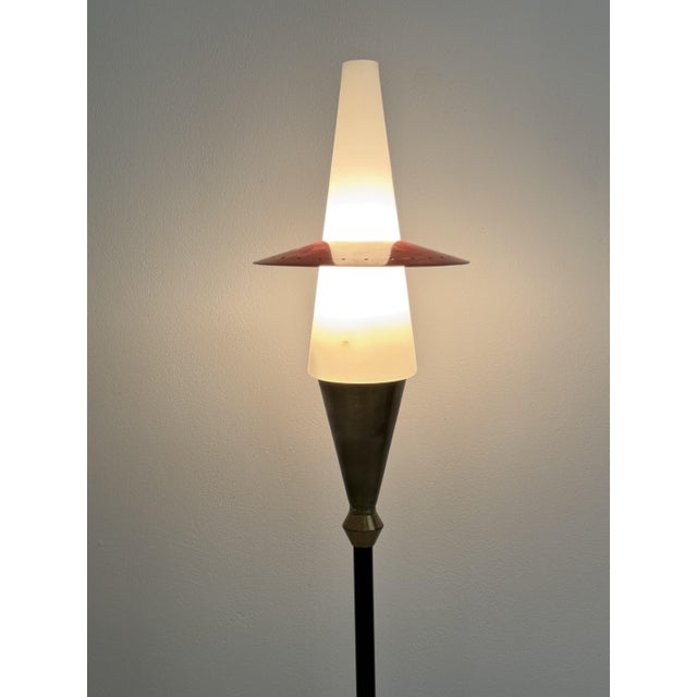 Black Small Italian Floor Lamp in the style of Stilnovo, 1950 For Sale - Image 8 of 13