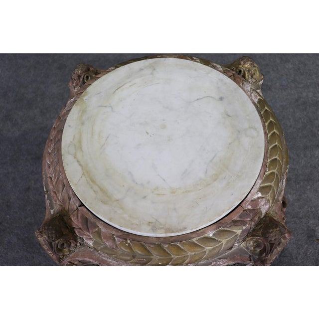 Stone Carved French Louis XV Marble Top Pedestal Low Table Attr. Francois Linke For Sale - Image 7 of 11