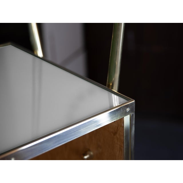 Italian Curved Cocktail Bar in White Murano Glass and Brass from Justfurnituress SRL For Sale - Image 9 of 10