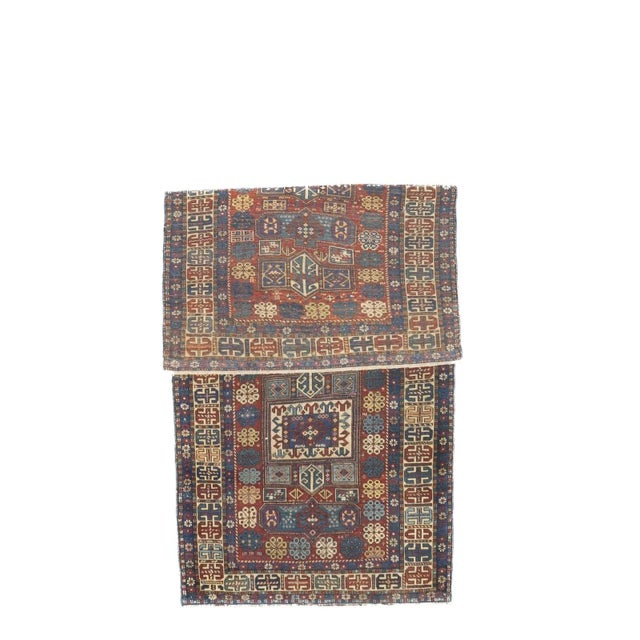 Antique Caucasian Kuba Rug 3’7” x 7’7". Azeri Turks inhabit the Kuba area of the central west Caspian Caucasus and weave a...