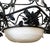 1990s French Country Style Wrought Iron 4 Light Chandelier W/ Alabaster Shades For Sale In Los Angeles - Image 6 of 7