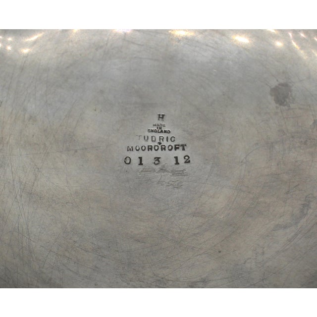 1920s Circa 1925 "Moonlit Blue" Ceramic & Pewter Compote Bowl by Moorcroft, England For Sale - Image 5 of 5