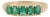 Five-Stone Natural Emerald Band Ring Size 4 With Diamond Accents in 14k Yellow Gold For Sale