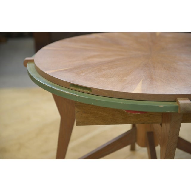 Brown Oak Games Table, 1940s For Sale - Image 8 of 15