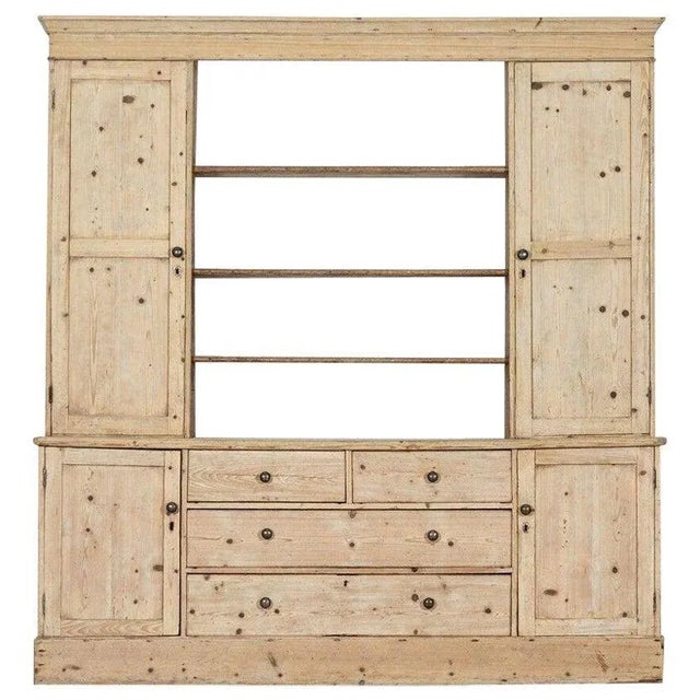 Large English Pine Open Back Dresser, 1870s For Sale - Image 13 of 13