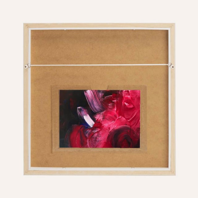 Abstract 16" Framed Silk Scarf "Mouth Wide Open" by Fanyu Lin For Sale - Image 3 of 3