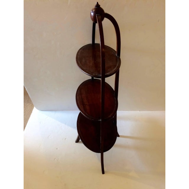 Late 19th Century 19th Century English Oval Three-Tier Side Table Muffin Stand For Sale - Image 5 of 7
