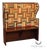Antique American Quilted Back Pine Settle Bench For Sale